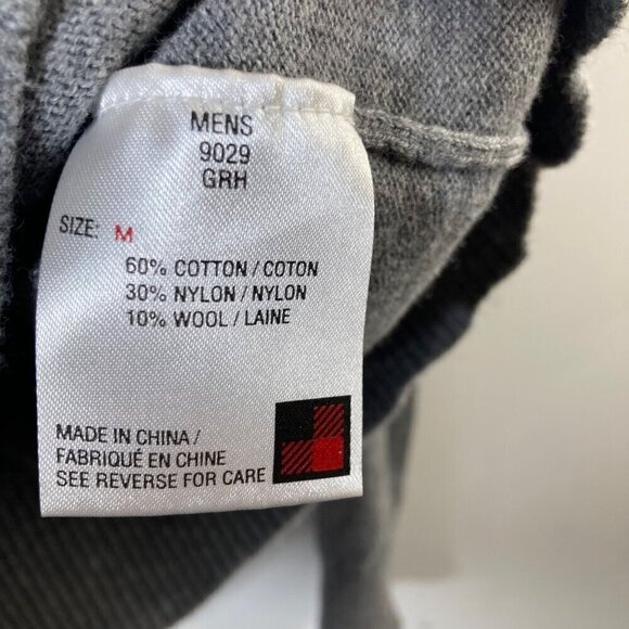 Mens Woolrich 1/4 Zip Wool Blend Sweater Gray M Cotton‎ Nylon Wool - Picture 7 of 7